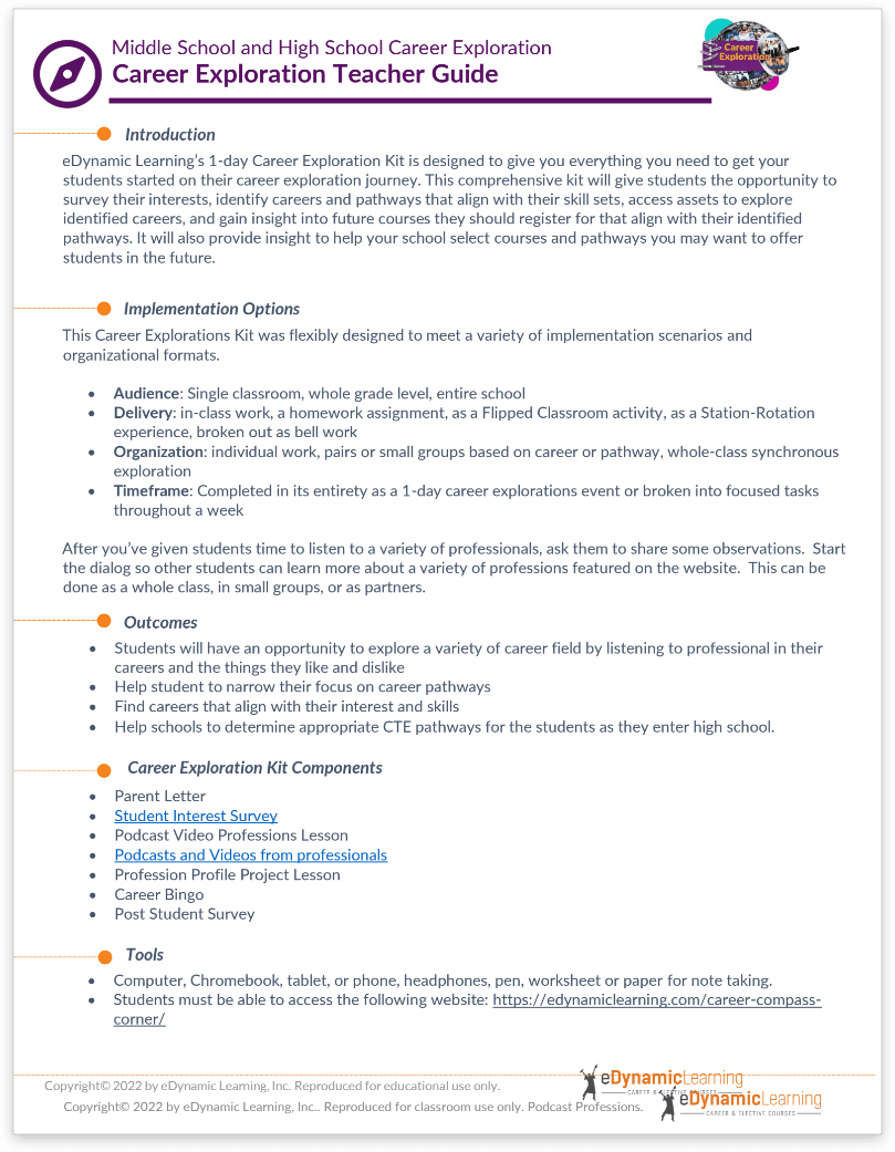 Download Career Exploration Kit eDynamic Learning